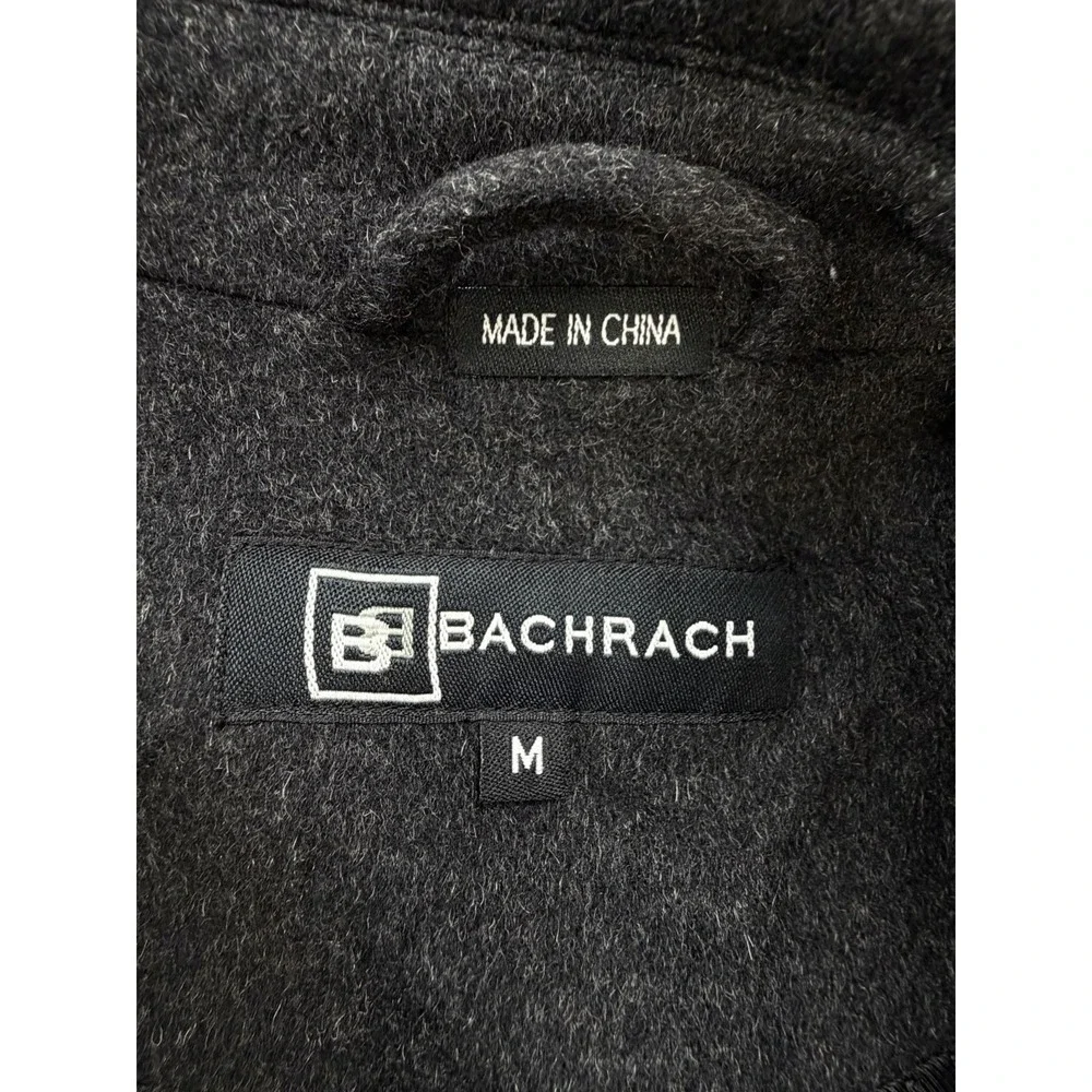 Vtg Bachrach Coat Mens M Black Wool Cashmere Blend Overcoat Jacket DEFECT LOOK